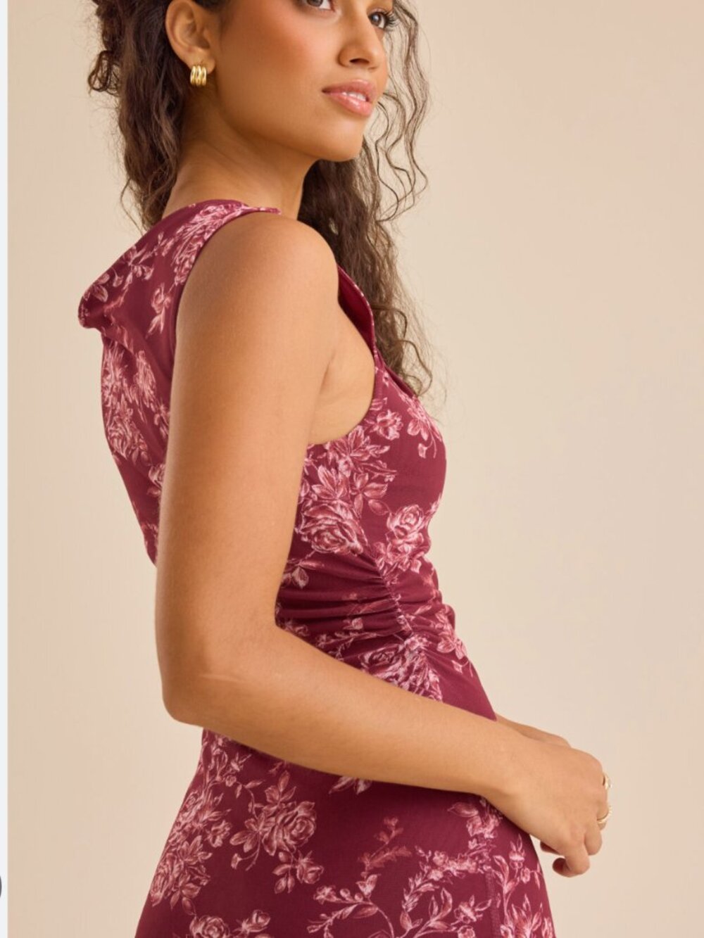 Burgundy Floral Maxi Dress Altar'd Sate Cooper Floral Maxi Dress NWT - Picture 2 of 3